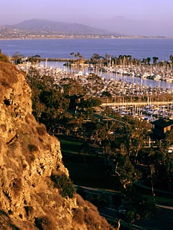 Dana point harbor at sunset